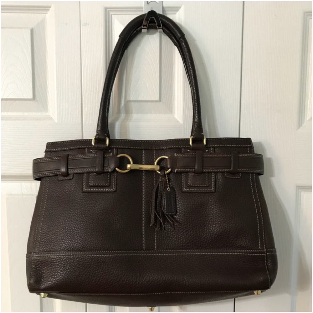 Coach Chocolate Pebbled Leather Large Purse